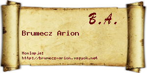 Brumecz Arion névjegykártya